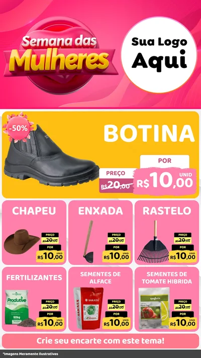 Modelo de Rede Social para Stories com o tema Semana das Mulheres para Agropecuária