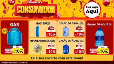 Modelo de TV para TV Horizontal com o tema Semana do Consumidor para Água e gás