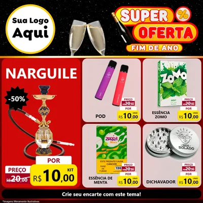 Modelo de Rede Social para Feed Facebook com o tema Super Oferta Fim de Ano para Tabacaria