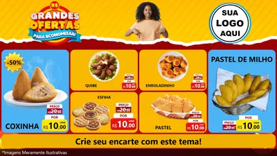 Modelo de TV para TV Horizontal com o tema Grandes Ofertas Para Economizar! para Salgadaria