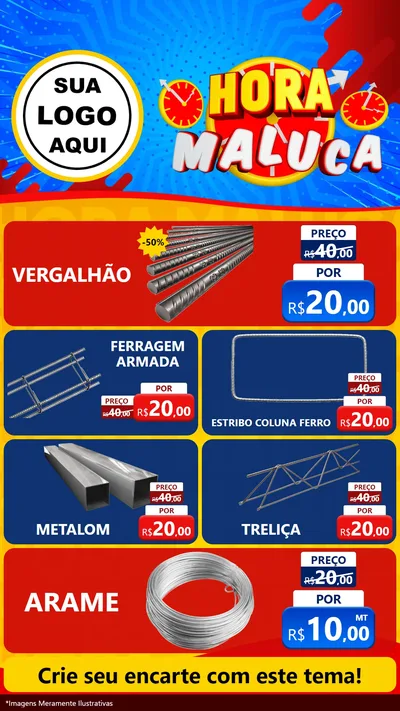 Modelo de TV para TV Vertical com o tema Hora Maluca para Ferragens