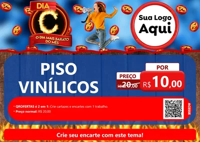 Modelo de Cartaz para Cartaz A4 Horizontal com o tema Dia C - O Dia Mais Barato Do Mês para Material para Construção
