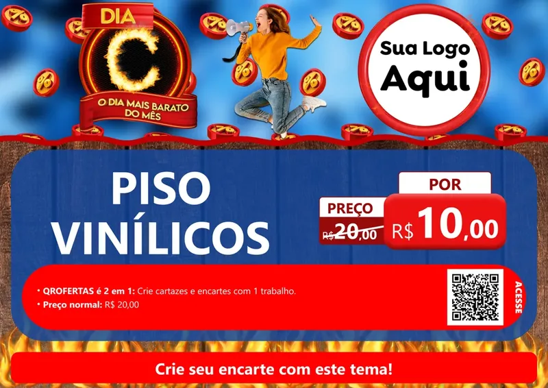 Modelo de Cartaz para Cartaz A4 Horizontal com o tema Dia C - O Dia Mais Barato Do Mês para Material para Construção