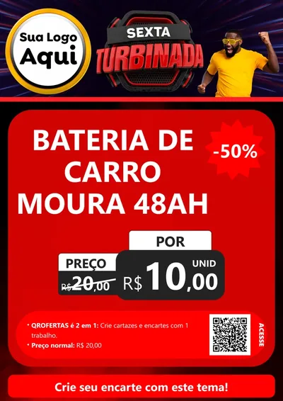 Modelo de Cartaz para Cartaz A4 Vertical com o tema Sexta Turbinada para Baterias Elétricas