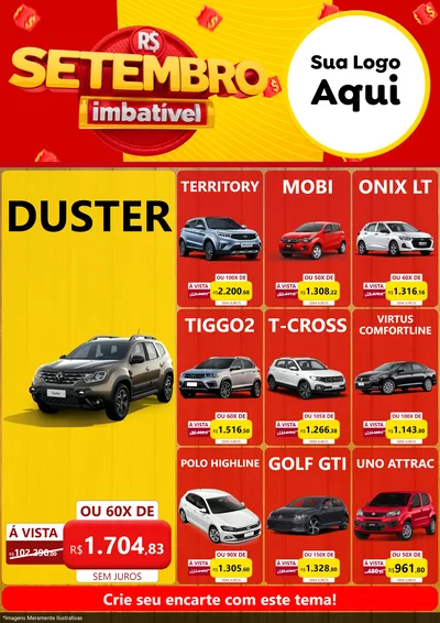 Modelo de Encarte para Encarte A4 Vertical com o tema Setembro Imbatível para Concessionaria de Carros