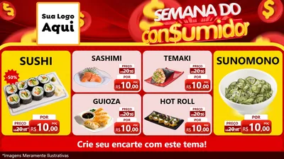 Modelo de TV para TV Horizontal com o tema Semana do Consumidor para Comida japonesa