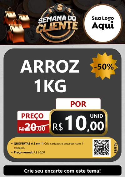 Modelo de Cartaz para Cartaz A4 Vertical com o tema Semana do Cliente para Supermercado