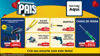 Modelo de TV para TV Horizontal com o tema Oferta Do Dia Dos Pais para Maquinas e Ferramentas