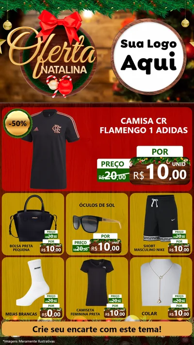 Modelo de Rede Social para Stories com o tema Ofertas Natalina para Roupas e acessórios
