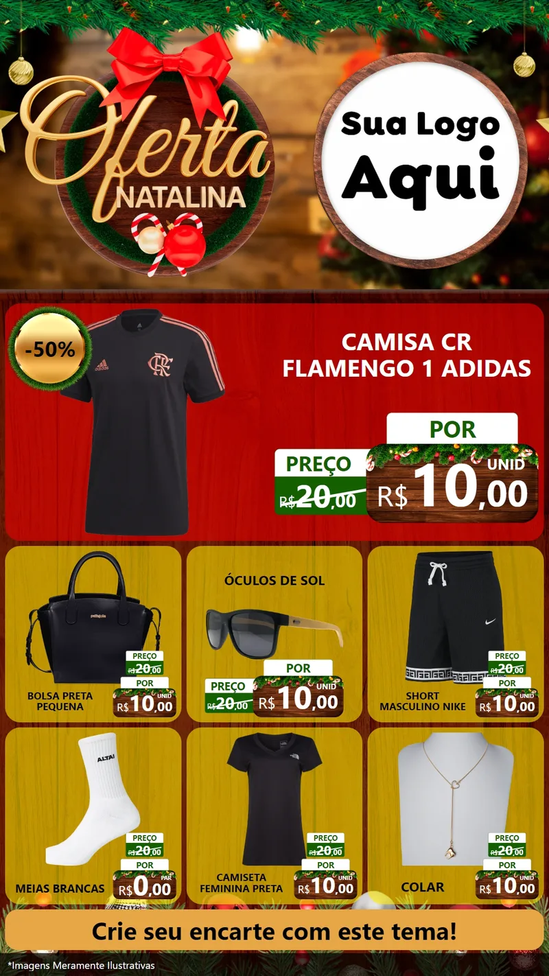 Modelo de Rede Social para Stories com o tema Ofertas Natalina para Roupas e acessórios