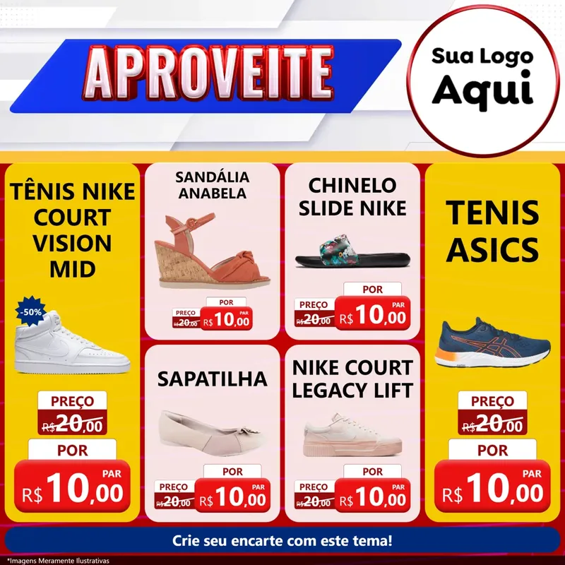 Modelo de Rede Social para Feed Facebook com o tema Aproveite para Calçados