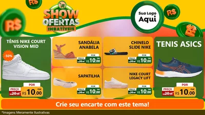 Modelo de TV para TV Horizontal com o tema Show de Ofertas Imbatíveis para Calçados