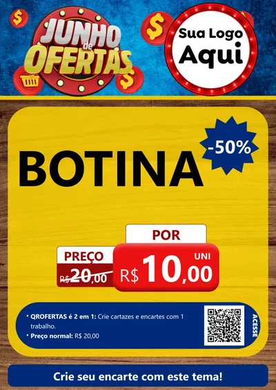 Modelo de Cartaz para Cartaz A4 Vertical com o tema Junho de Ofertas para Agropecuária