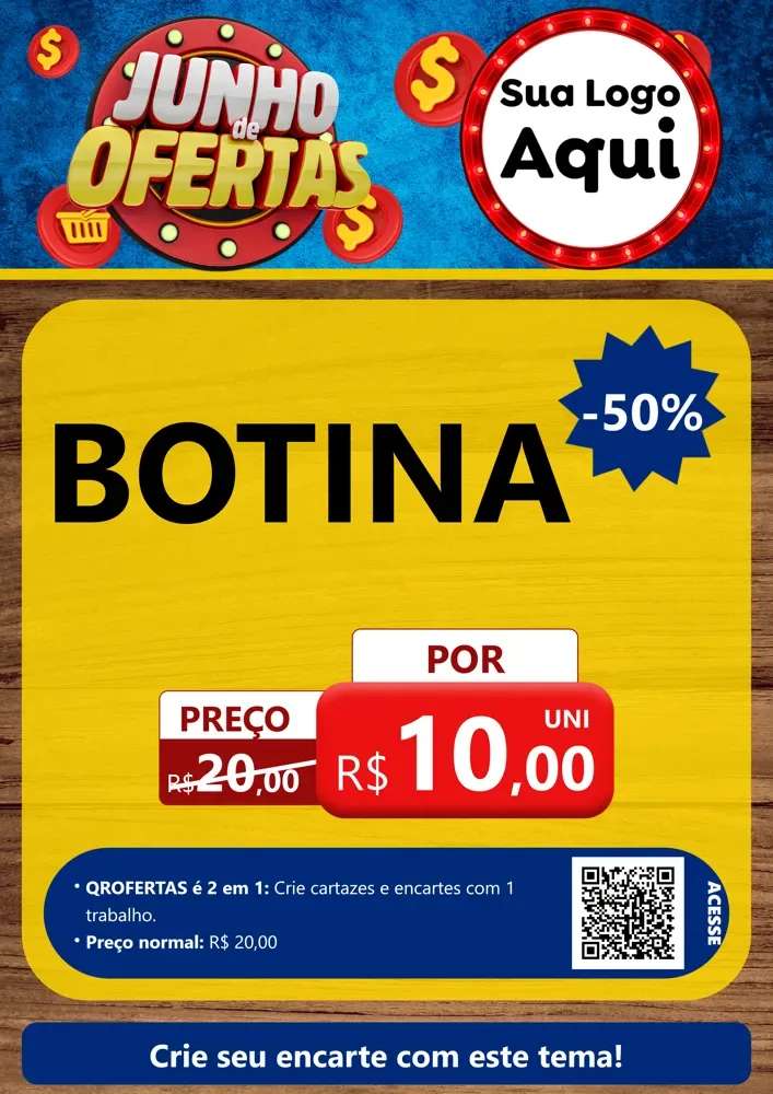 Modelo de Cartaz para Cartaz A4 Vertical com o tema Junho de Ofertas para Agropecuária