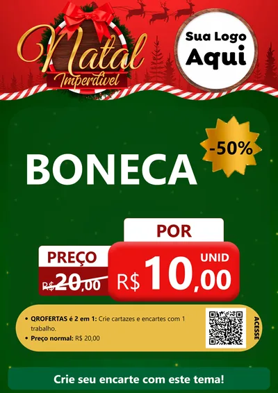 Modelo de Cartaz para Cartaz A4 Vertical com o tema Natal Imperdível para Brinquedos