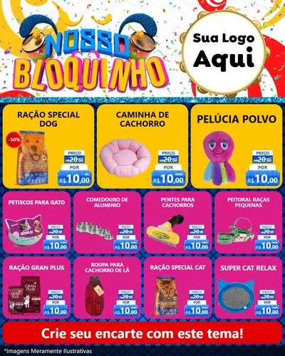 Modelo de Rede Social para Feed Instagram com o tema Nosso Bloquinho para Pet Shop