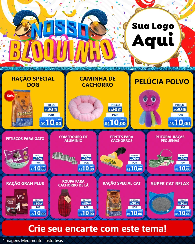 Modelo de Rede Social para Feed Instagram com o tema Nosso Bloquinho para Pet Shop