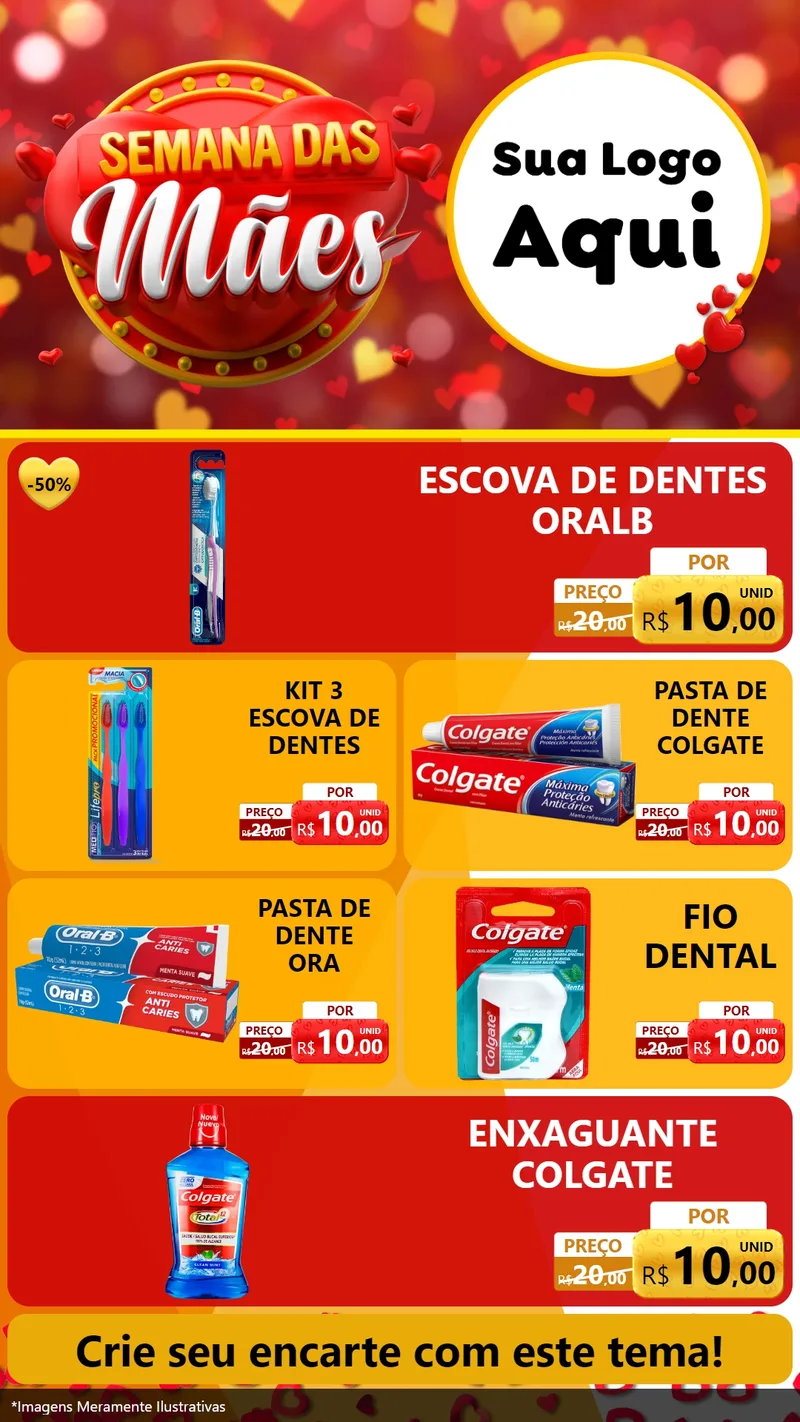 Modelo de TV para TV Vertical com o tema Semana das Mães para Higiene Pessoal