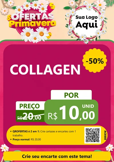 Modelo de Cartaz para Cartaz A4 Vertical com o tema Ofertas de Primavera para Suplementos alimentares