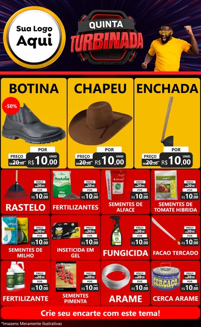 Modelo de Encarte para Encarte Grande com o tema Quinta Turbinada para Agropecuária