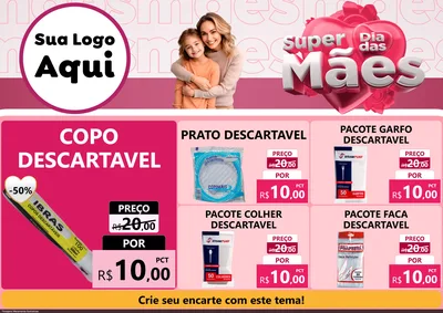 Modelo de Encarte para Encarte A4 Horizontal com o tema Super Dia Das Mães para Embalagens
