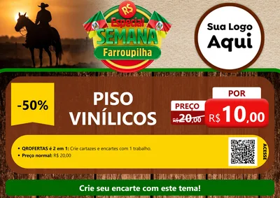 Modelo de Cartaz para Cartaz A4 Horizontal com o tema Especial Semana Farroupilha para Material para Construção