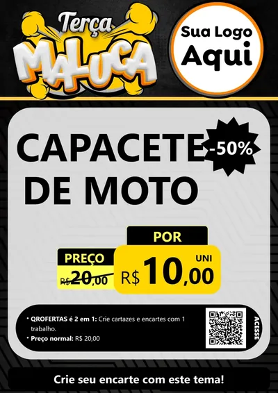 Modelo de Cartaz para Cartaz A4 Vertical com o tema Terça Maluca para Moto peças