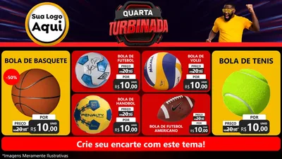 Modelo de TV para TV Horizontal com o tema Quarta Turbinada para Artigos Esportivos