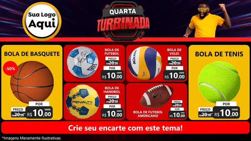 Modelo de TV para TV Horizontal com o tema Quarta Turbinada para Artigos Esportivos