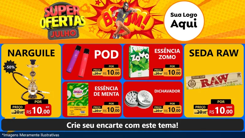 Modelo de TV para TV Horizontal com o tema Super Ofertas Julho para Tabacaria