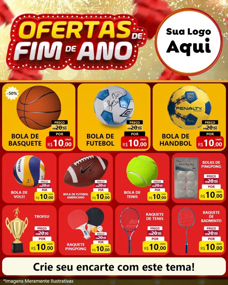 Modelo de Rede Social para Feed Instagram com o tema Ofertas de Fim de Ano para Artigos Esportivos