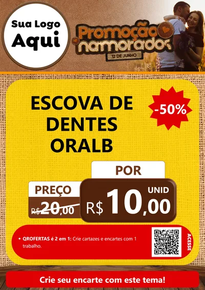 Modelo de Cartaz para Cartaz A4 Vertical com o tema Promoção Namorados para Higiene Pessoal