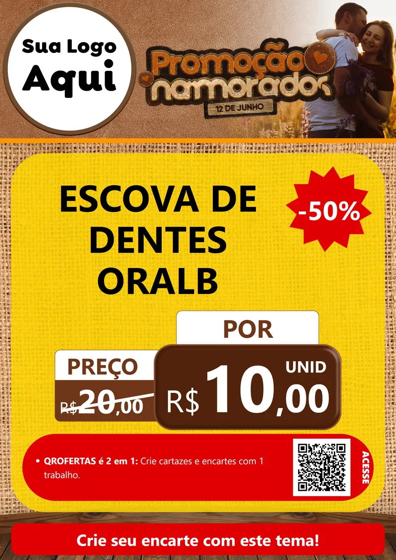 Modelo de Cartaz para Cartaz A4 Vertical com o tema Promoção Namorados para Higiene Pessoal