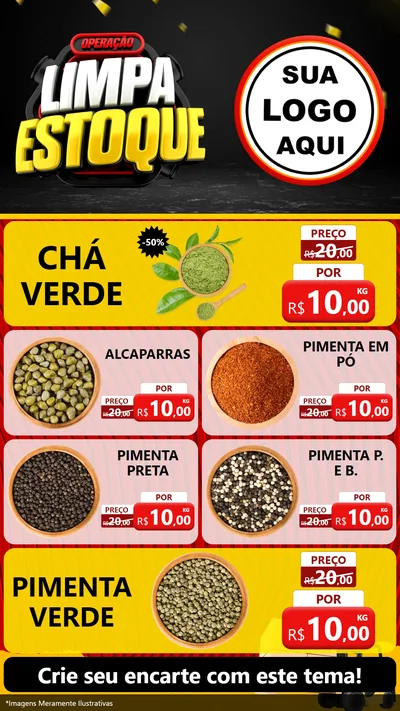 Modelo de TV para TV Vertical com o tema Operação Limpa Estoque para Produtos Naturais