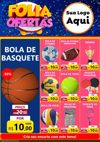 Modelo de Encarte para Encarte A4 Vertical com o tema Folia de Ofertas para Artigos Esportivos