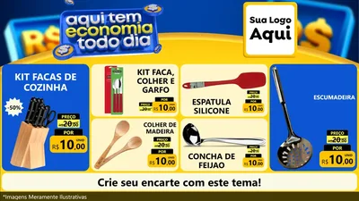 Modelo de TV para TV Horizontal com o tema Aqui Tem Economia Todo Dia para Utilidades Domésticas