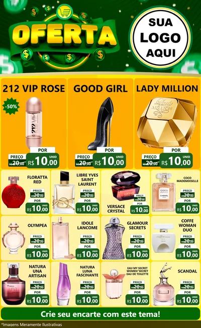 Modelo de Encarte para Encarte Grande com o tema Oferta para Perfumes