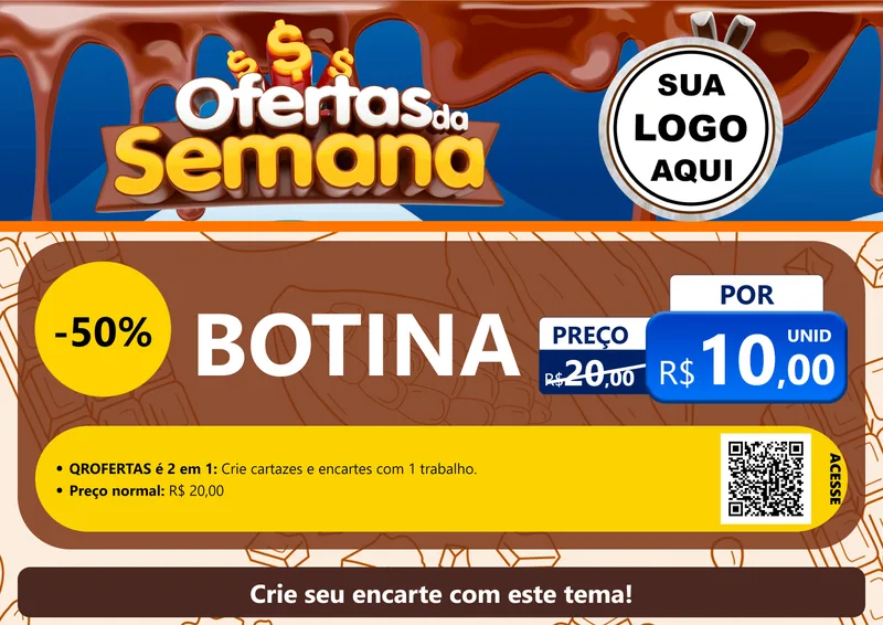 Modelo de Cartaz para Cartaz A4 Horizontal com o tema Ofertas da Semana - Páscoa para Agropecuária