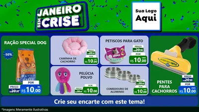 Modelo de TV para TV Horizontal com o tema Janeiro Sem Crise para Pet Shop