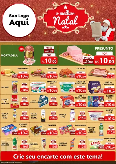 Modelo de Encarte para Encarte A4 Vertical com o tema O Melhor Natal para Frios e Laticínios