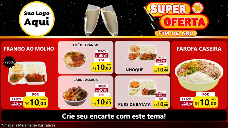 Modelo de TV para TV Horizontal com o tema Super Oferta Fim de Ano para Restaurante