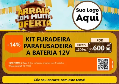 Modelo de Cartaz para Cartaz A4 Horizontal com o tema Ofertas de São João - Junina para Maquinas e Ferramentas