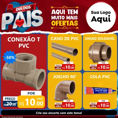 Modelo de Rede Social para Feed Facebook com o tema Dia dos Pais para Tubos e conexões