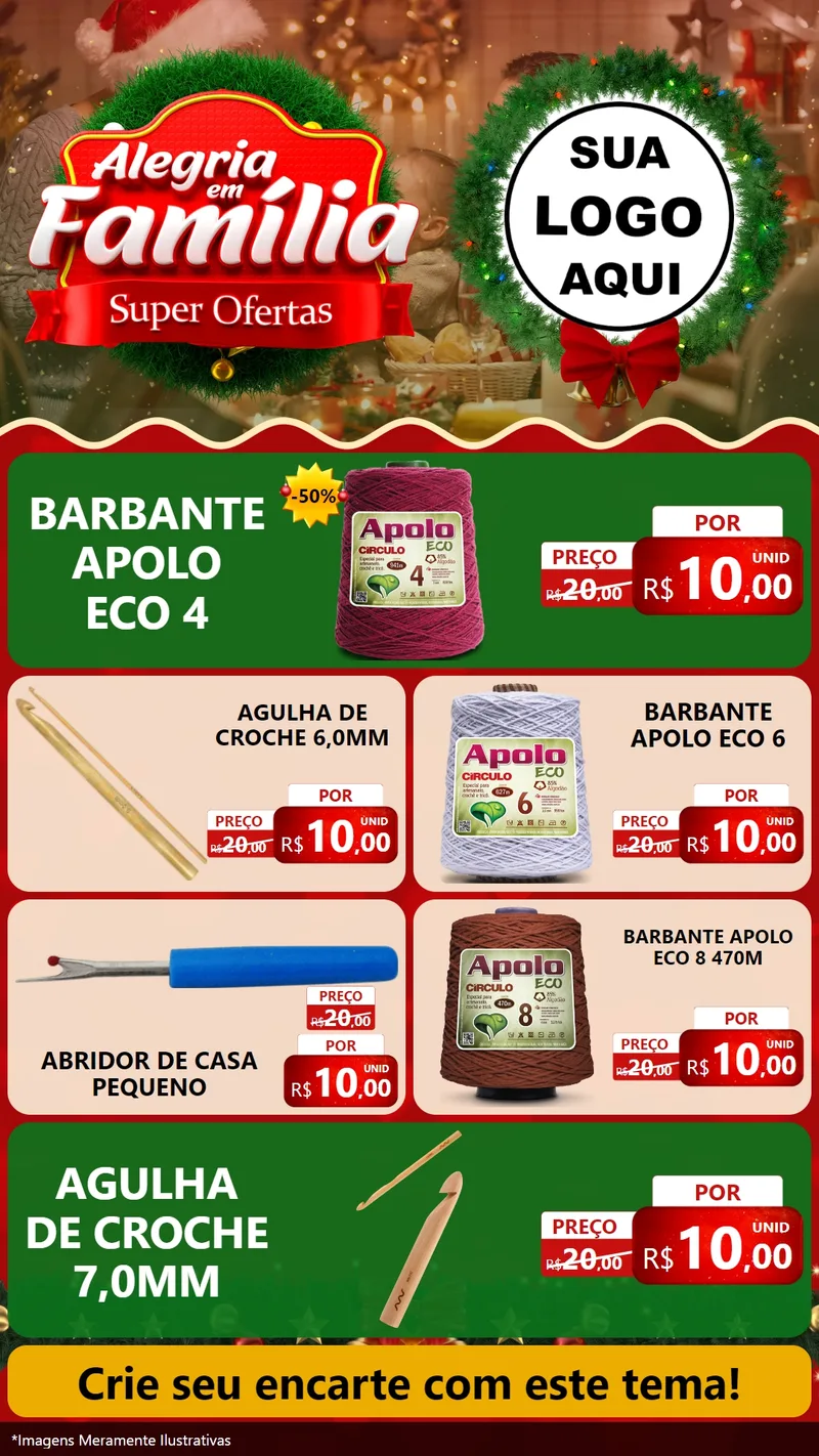 Modelo de TV para TV Vertical com o tema Alegria Em Família - Super Ofertas para Armarinho e Aviamentos
