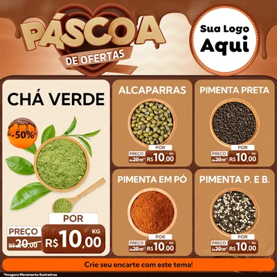 Modelo de Rede Social para Feed Facebook com o tema Páscoa de Ofertas para Produtos Naturais