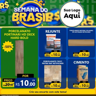 Modelo de Rede Social para Feed Facebook com o tema Semana Do Brasil para Pisos e revestimentos
