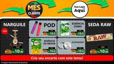 Modelo de TV para TV Horizontal com o tema Mês do Cliente para Tabacaria