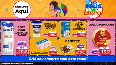 Modelo de TV para TV Horizontal com o tema Folia de Ofertas para Frios e Laticínios