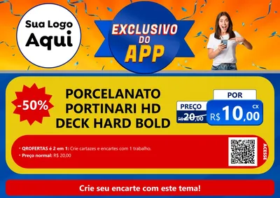 Modelo de Cartaz para Cartaz A4 Horizontal com o tema Exclusivo do Aplicativo para Pisos e revestimentos