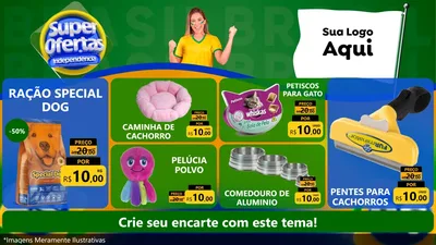 Modelo de TV para TV Horizontal com o tema Super Ofertas de Independência para Pet Shop